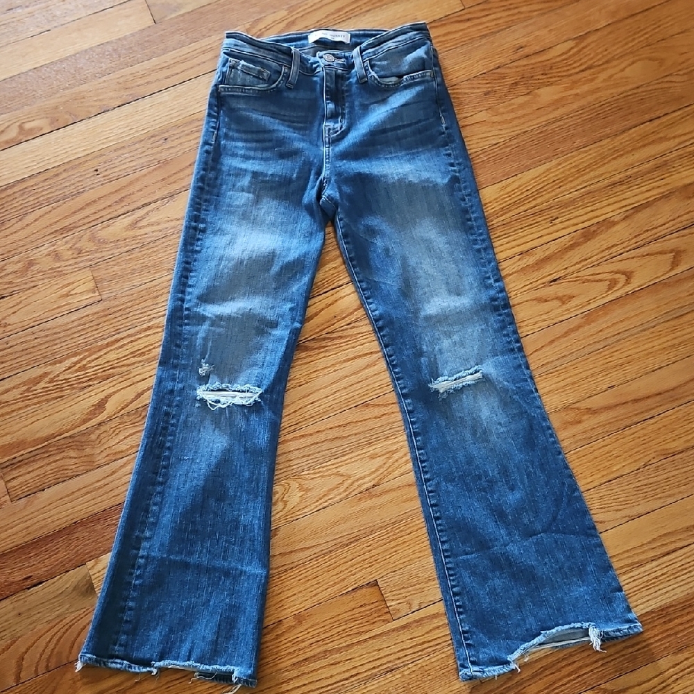 Flying Monkey Flare Distressed Denim Jeans Size 26x28